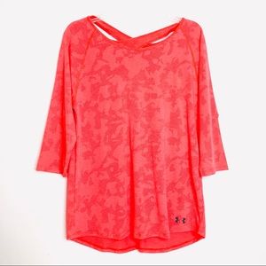 Under Armour | 3/4 Sleeve Orange Top Sz L